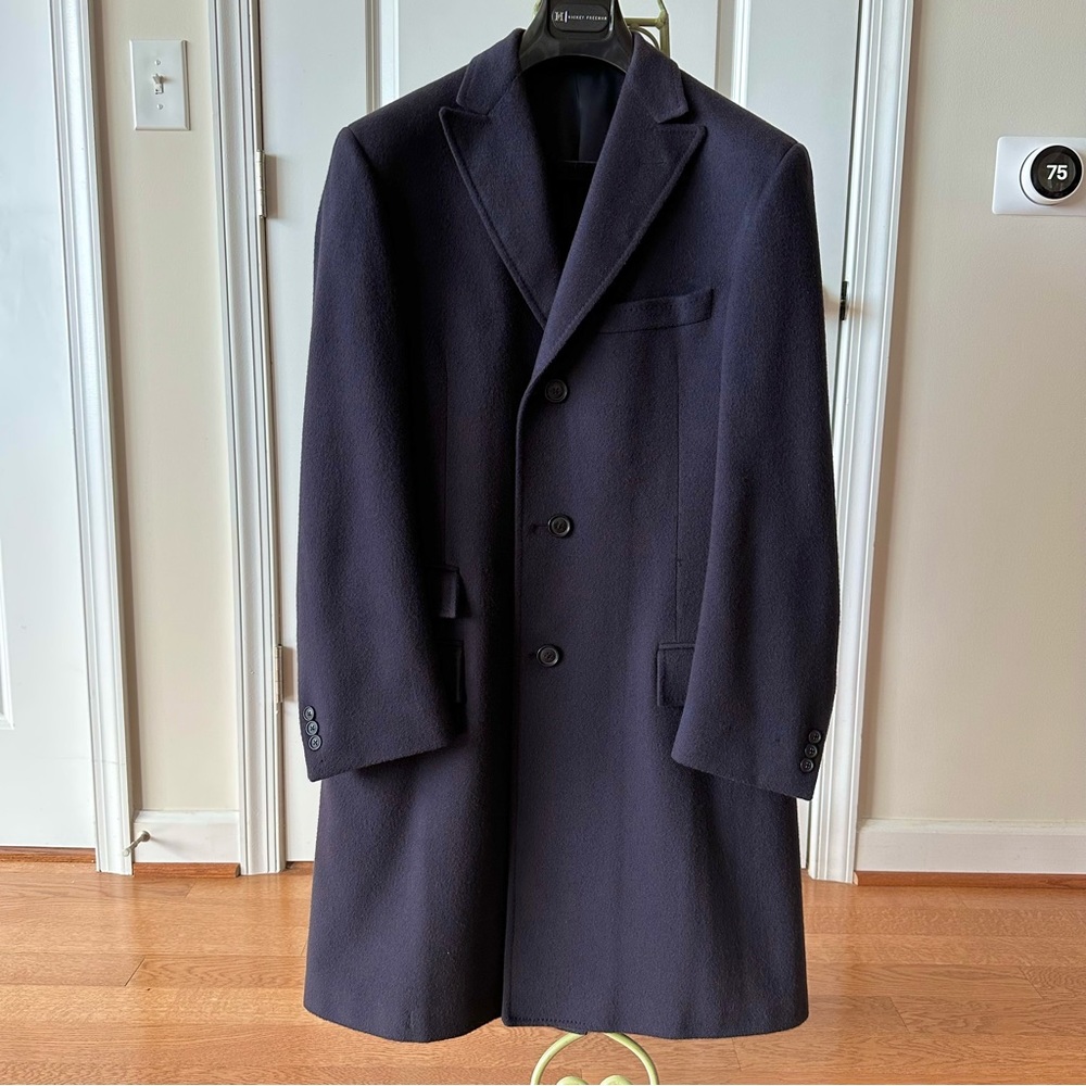 Men’s Cashmere Topcoat in Navy (Hickey by Hickey Freeman)